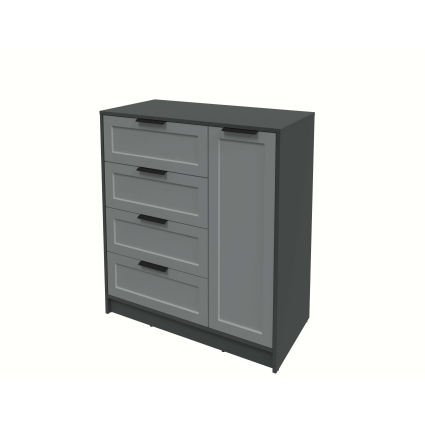 Тумба Тренд КТ-Т90 (Антрацит ЛДСП/ Серый ЛМДФ) Ш900 В1020 Г451